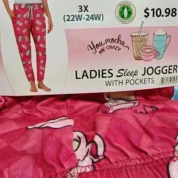NWT Womens Coffee Sleep Jogger with Pockets Size 2X (18W-20W) Super Soft & Comfy - Picture 8 of 8